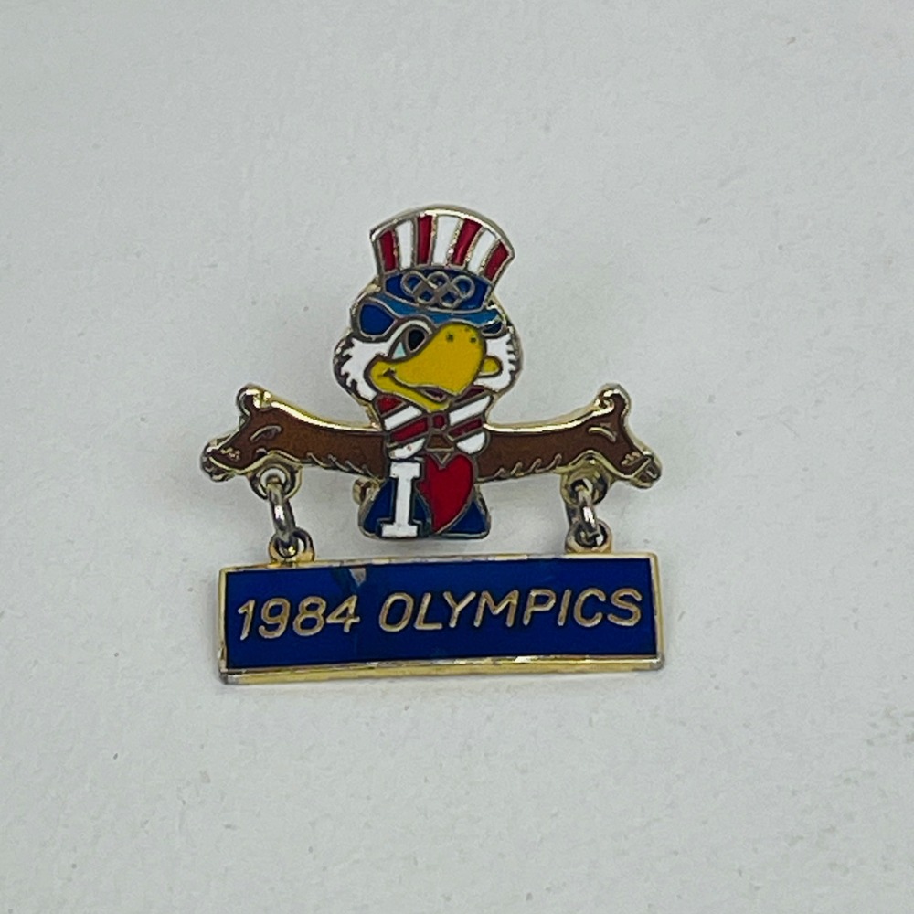 1984 Olympics Sam the Eagle Lapel Pin Los Angeles Summer Games Mascot Vintage